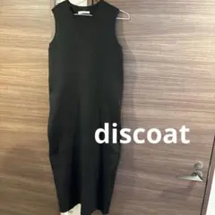DISCOAT ノースリーブニットロングワンピース ブラック
