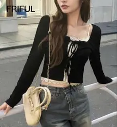 SHEIN ブラック 長袖 トップス