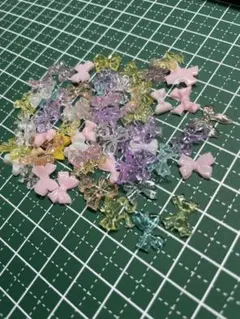 カラフル ネイルパーツ リボン約60個