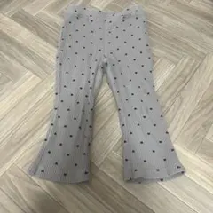 ハート柄リブ編みフレアパンツ 90cm