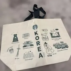 韓国スタバ コリア リユーザブルバッグ　韓国限定　ベージュ系　大サイズ