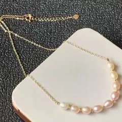 No.3005-3 淡水パール　真珠　14k　ネックレス
