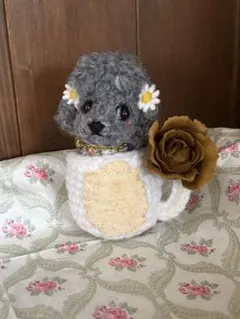 グレーのプードル　あみぐるみ（作家様）　ハンドメイド