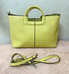 （値下げ）【数回使用してます】ZARA イエローハンドバッグ