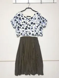 【PAGEBOY(ページボーイ)】花柄 半袖 ロングワンピース