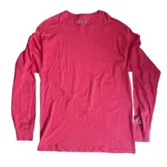 Champion チャンピオン ロングT L レッド 腕元ロゴパッチ