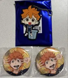 ハイキュー展　ゴミ捨て場の決戦　ラバーキーホルダー　日向翔陽　ラメキラ缶バッジ