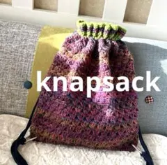 【新作】ハンドメイド　ナップサック　２wayバック 男女兼用　ピンクMIX１０５