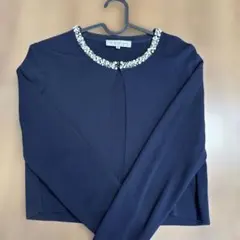 M-PREMIER クチュール　ビジュー付きカーディガン