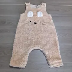 モコモコ くま ねこ　オーバーオール　ロンパース　サロペット　80 90