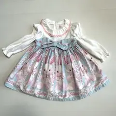 美品♡シャーリーテンプル♡うさぎぬいぐるみワンピース♡水色長袖