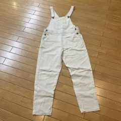 オーバーオール　レディース　M 白ホワイト