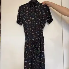 ポールスミスブラック　シャツワンピース　花柄　38 総柄　paulsmith ポールスミスブラック シャツワンピース 花柄 38 総柄 paulsmith
