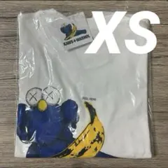 新品 XS ユニクロ UTカウズ ウォーホル コラボ Tシャツ バナナ ホワイト