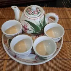 陶器の茶道セット 急須と茶碗4個