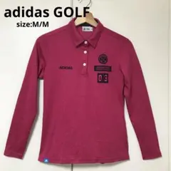 adidas golf アディダスゴルフ 長袖シャツ ハーフボタン ピンク M