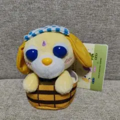 未使用タグ付 お茶犬 温泉お茶犬 チャイ ぬいぐるみ マスコット 桶入り