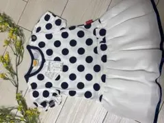 ムージョンジョン半袖 ワンピース ドット柄 90cmのサムネイル