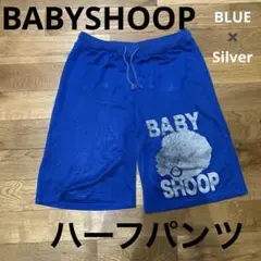 BABY SHOOPアフロ ラメプリント ハーフパンツ y2k ギャル ブルー