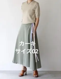 MADISON BLUE マキシフレアスカート カーキ サイズ02