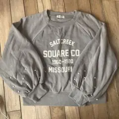 サマンサモスモス　パール付スウェット　カーキ　SM2