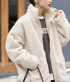 FREAK'S STORE スタンドカラー リバーシブル ボア ブルゾン