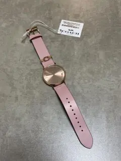 【新品未使用】COACH ピンク レザー 腕時計 クォーツ