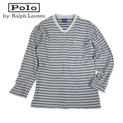 02M781◯ 90s RalphLauren Vネック ロンT サーマル M