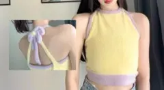イエローとパープルのキャミソール 未着用品