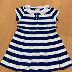 ミキハウス ワンピース 90 ボーダー　マリン