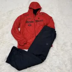 美品✨デサント ムーブスポーツ 上下セット Oサイズ 赤黒 限定モデル