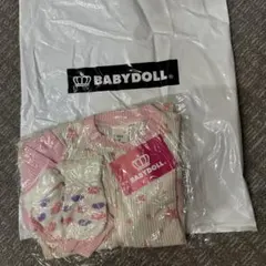 BABYDOLL 星柄長袖ロンパース 80サイズ 靴下付き