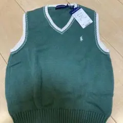 Ralph Lauren 緑色 Vネックベスト