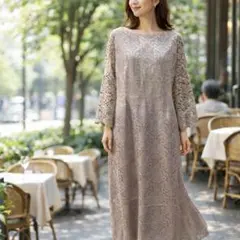 新品 3XL マキシドレス シルバーグレー フレアレースト パーティー 結婚式