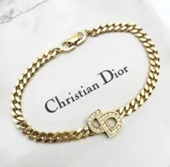 Dior ディオール バングル ブレスレット ラインストーン ゴールド 刻印