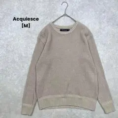 Acquiesce ワッフルニット　ベージュ【M】シンプル　大人カジュアルのサムネイル