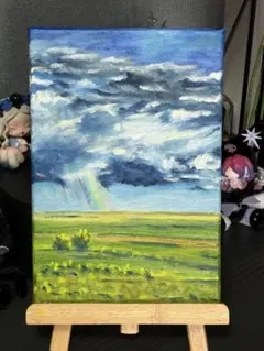 月明かりの油彩画　手描き　肉筆　油絵　風景画　原画　油彩画　印象派 月明かりの油彩画 手描き 肉筆 油絵 風景画 原画 油彩画 印象派 - メルカリ