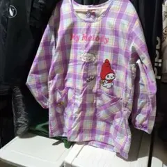 My Melody エプロン 裏ボア チェック柄 M-Lのサムネイル