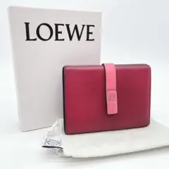 LOEWE ロエベ 二つ折り財布 バーティカルウォレット アナグラム ボルドーのサムネイル