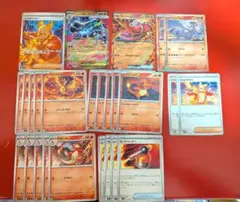 メガリザードンXex オドリドリex 進化ライン　炎タイプ　デッキパーツ枚