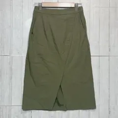 SENSE OF PLACE ひざ丈タイトスカート　カーキ【S】　前スリット