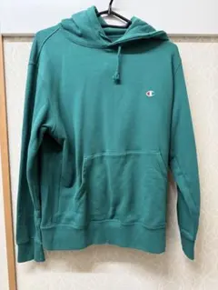 Champion グリーン フード付きパーカー Lサイズ