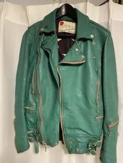 T*i様 A LEATHER ダブルライダースジャケット グリーン54 - メルカリ