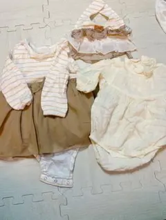 ロンパース 長袖 7部袖 女の子 80サイズ ブランシェス 2枚セット