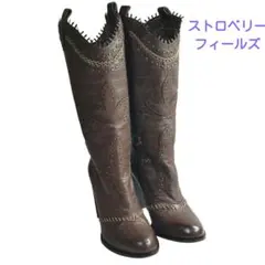 STRAWBERRY-FIELDS クロコ型押し ウエスタンロングブーツのサムネイル