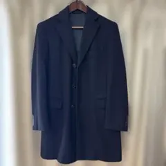 ネイビー カシミアブレンド チェスターコート