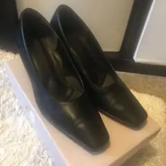 最終値下げ アシックス　GIRO 黒 レザー パンプス