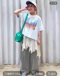 studio CLIP　バギーバレルデニムパンツ　ヴィンテージグレー　Sサイズのサムネイル