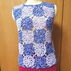 サマーニット　透かし編みベスト