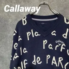 Callaway キャロウェイ ゴルフウェア Vネック セーター メンズ L総柄